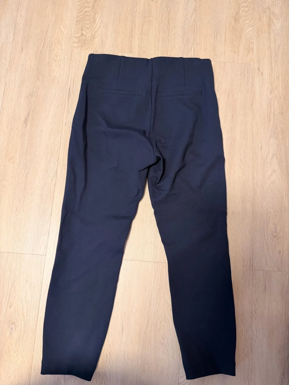 SPANX Navy Wide-Leg Pants with White Side Stripe